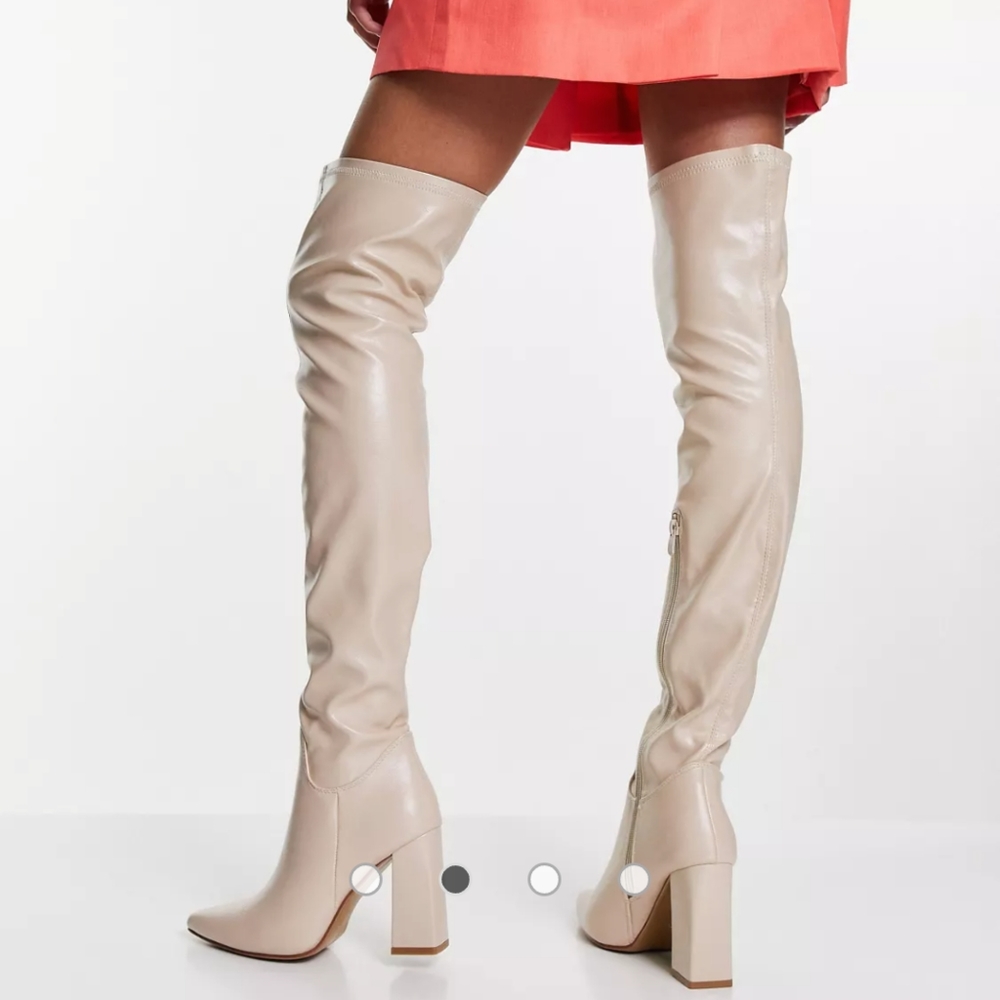 Nasty gal beige over the knee boots